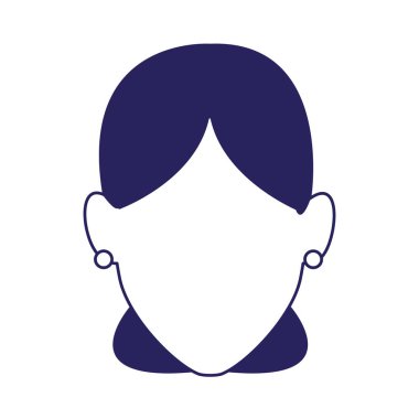 kadın yüzü simgesi, düz tasarım