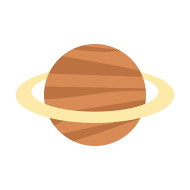 Satürn gezegen simgesi, düz dizayn