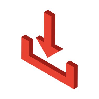 ok indirme işareti izole edilmiş simgesi