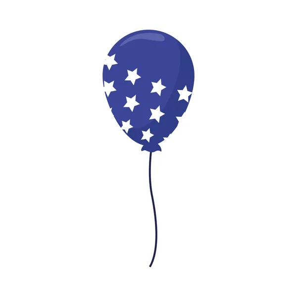 Balon biru dengan desain bintang - Stok Vektor
