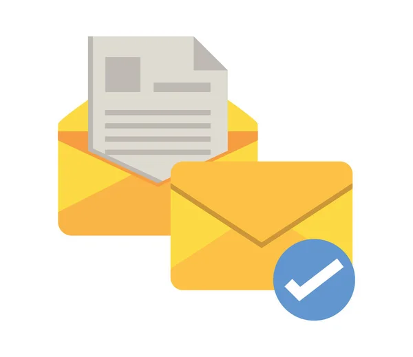 Envelop mail met check symbool — Stockvector