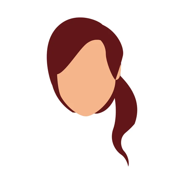 Ícone de rosto de mulher padrão, design plano — Vetor de Stock