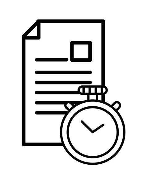 Checklist clipboard document with chronometer — Stock Vector