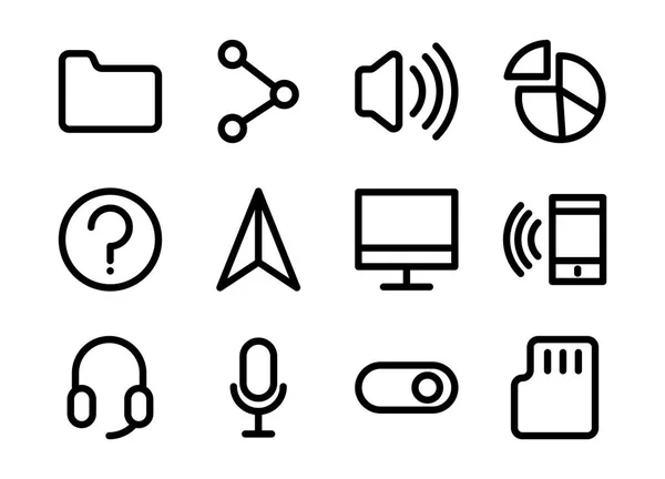 Bundle of user interface set icons — 스톡 벡터