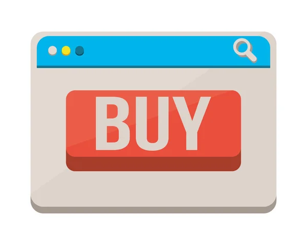 Ιστοσελίδα πρότυπο με κουμπί buy — Διανυσματικό Αρχείο