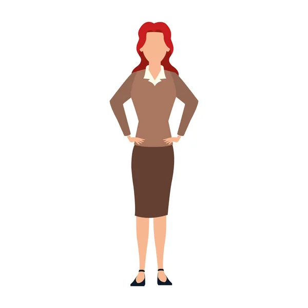 Femme exécutive debout icône, design plat — Image vectorielle