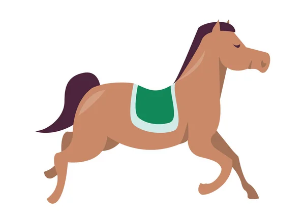 Cute carousel horse isolated icon — Stock Vector