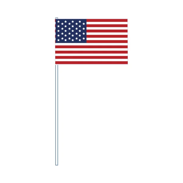 Bandeira dos Estados Unidos da América On Flag Pole —  Vetores de Stock