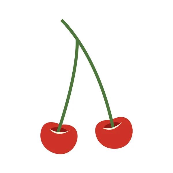 Icono de cerezas, diseño plano — Archivo Imágenes Vectoriales