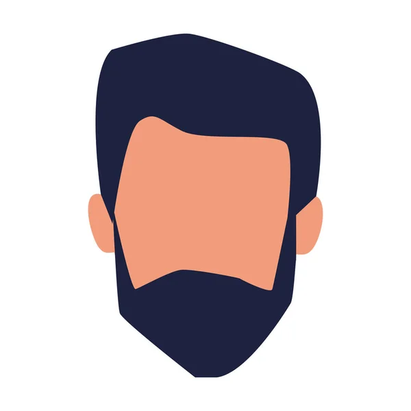 Avatar cara de homem com ícone de barba, design plano — Vetor de Stock