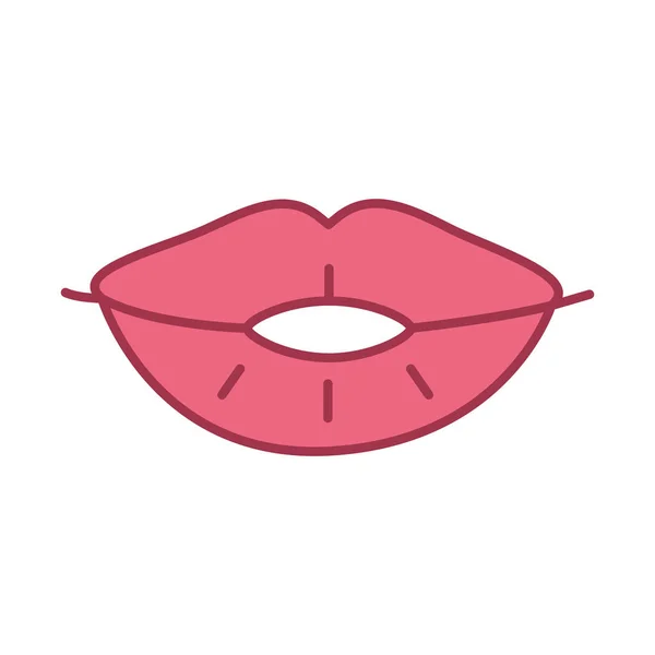 Female mouth sensuality isolated icon — 스톡 벡터