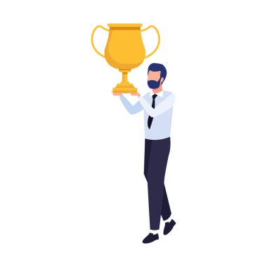 Avatar iş adamı bir kupa simgesi tutuyor