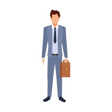 Avatar işadamı evrak çantası simgesine sahip