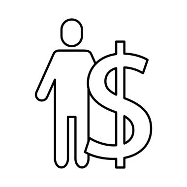 para sembollü avatar işadamı silueti