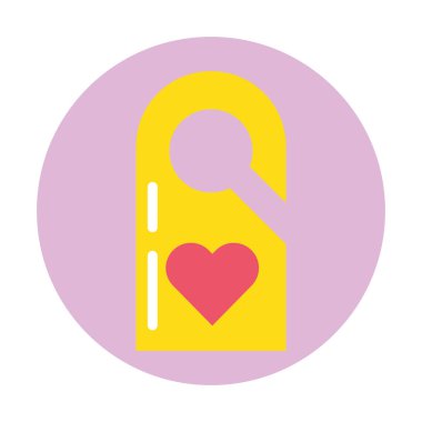 Mutlu sevgililer günü etiketi ve kalp asılı