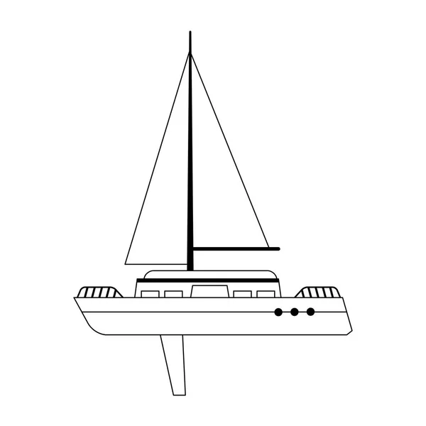 Sail boat icon, flat design — Stock Vector