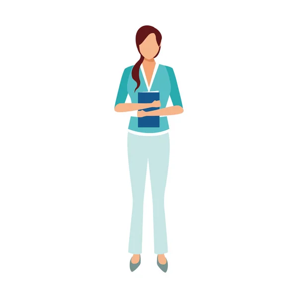 Icono de mujer avatar, diseño plano — Vector de stock