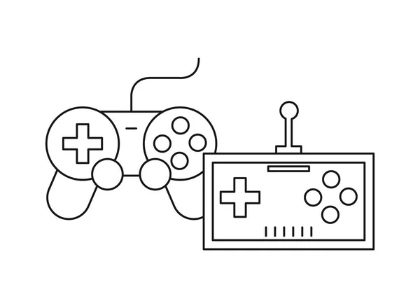Commandes de jeu vidéo gérer les icônes — Image vectorielle