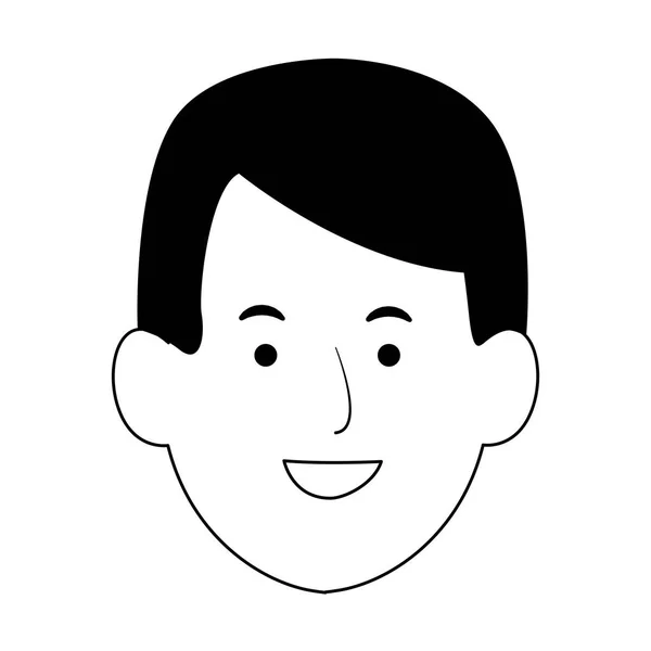 Kreskówka człowiek twarz ikona, płaski design — Wektor stockowy