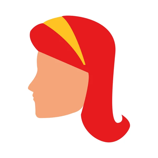 Profil einer Avatarfrau mit Stirnband-Symbol — Stockvektor