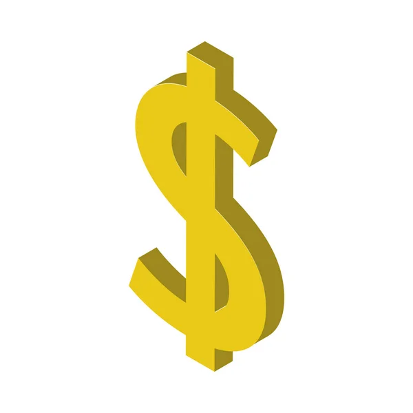 Argent dollar symbole icône isolée — Image vectorielle