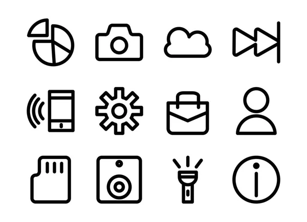 Bündel von Symbolen für die Benutzeroberfläche — Stockvektor