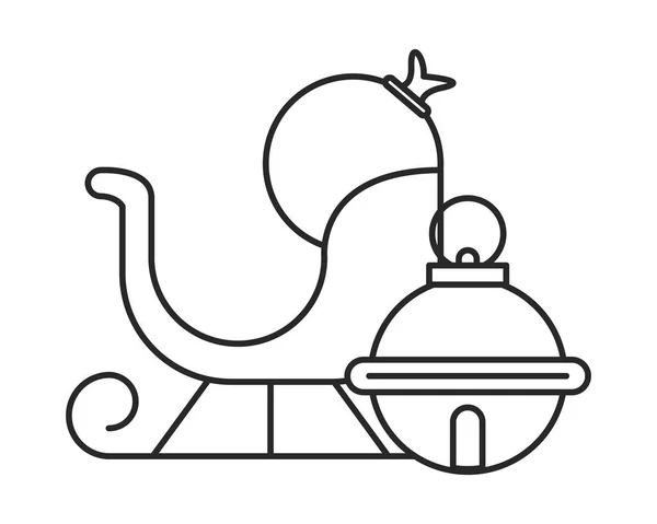 Joyeuse icône de chariot de traîneau de Noël — Image vectorielle