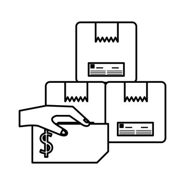 Posta servisini paketleyen kutu yığını