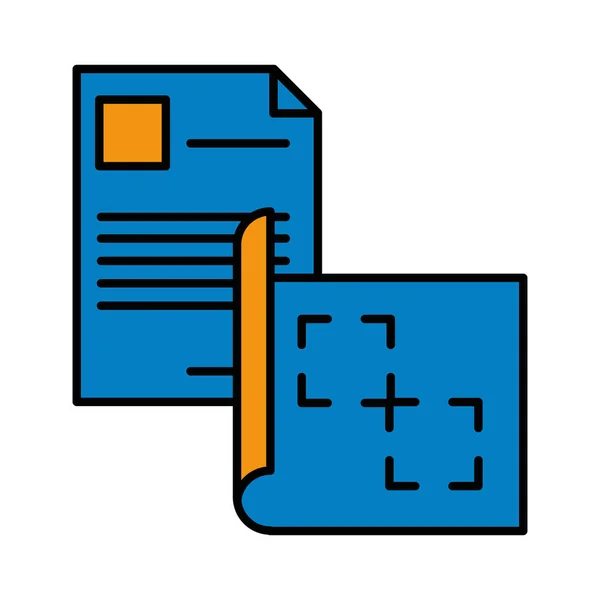 Fichier document papier icône isolée — Image vectorielle