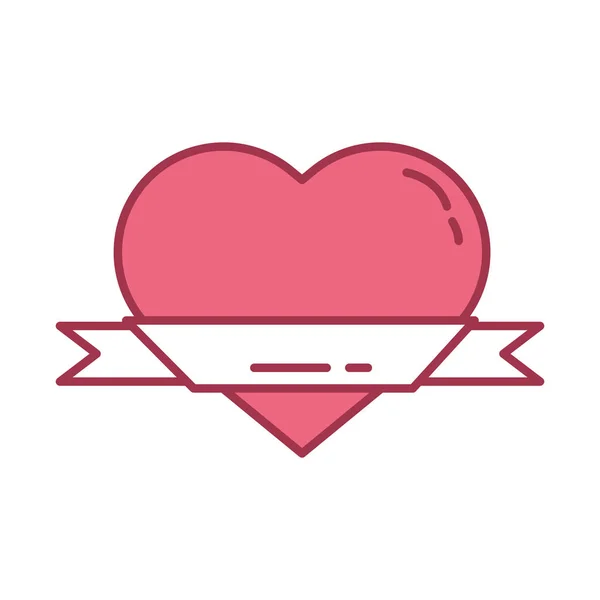 Felice giorno di San Valentino icona del cuore — Vettoriale Stock