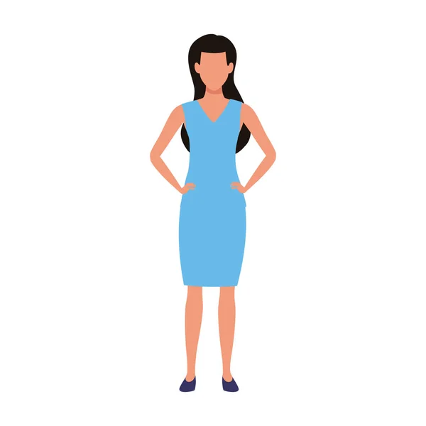 Avatar femme debout icône — Image vectorielle