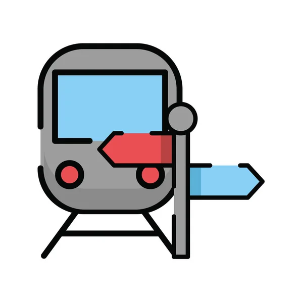 Véhicule de transport de métro avec signal de flèches — Image vectorielle