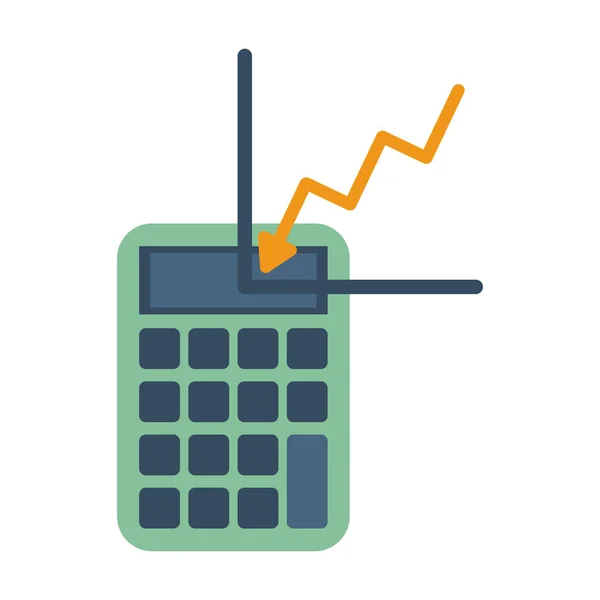 Gráfico de estatísticas financeiras com calculadora matemática — Vetor de Stock