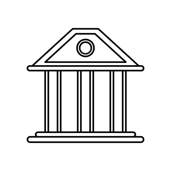 Facciata edificio banca icona isolata — Vettoriale Stock