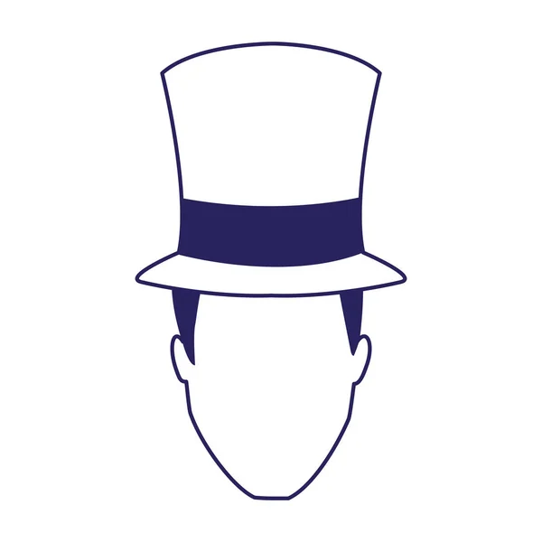 Man with top hat icon, flat design — стоковый вектор