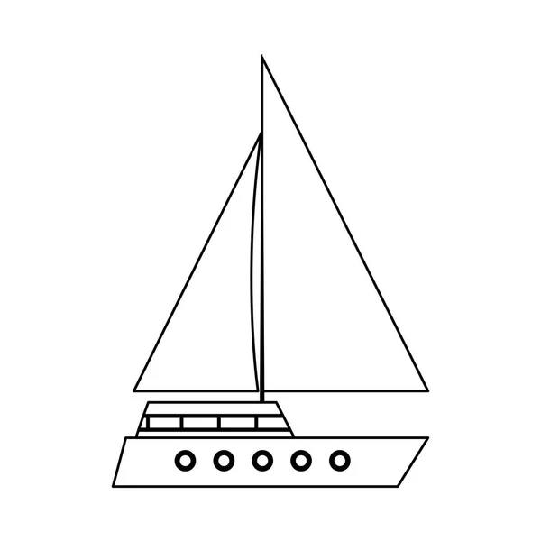 Icona della barca a vela immagine, design piatto — Vettoriale Stock