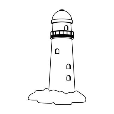 deniz feneri simgesi, düz tasarım