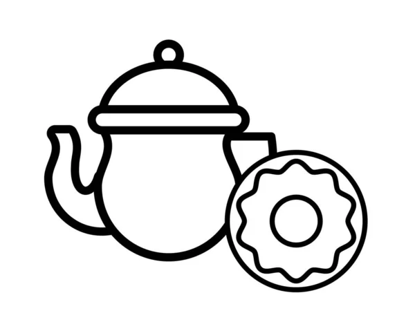 Théière de cuisine icône ustensile en céramique — Image vectorielle