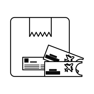 Kutu karton posta servisi olan el arabası