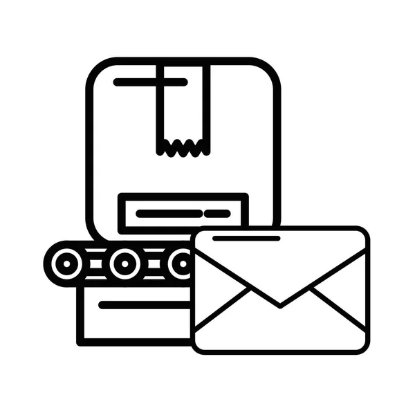 Транспортна смуга з коробками упаковка поштова служба — стоковий вектор