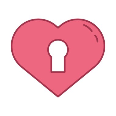 Mutlu sevgililer günü kalbi anahtar deliğiyle