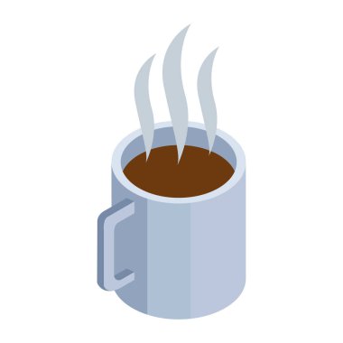 sıcak kahve kupası simgesi, renkli tasarım