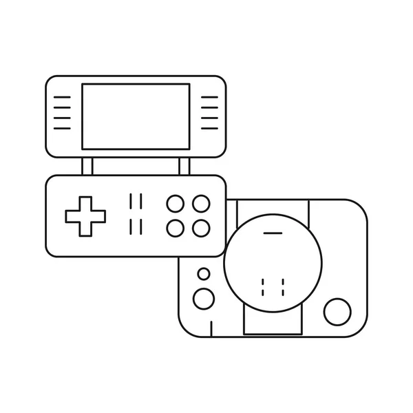 Video game portable with console — Stock Vector