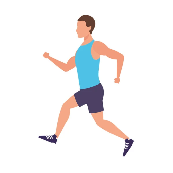 Фитнес-человек, бегущий по иконе — стоковый вектор