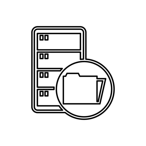 Dataserver toren geïsoleerd pictogram — Stockvector