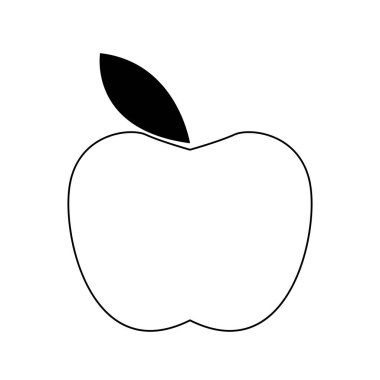 elma meyvesi simgesi, düz tasarım