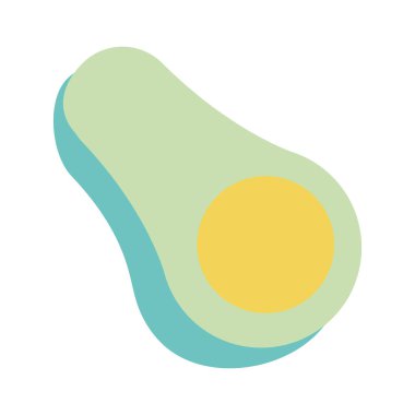 Yarı avokado simgesi, renkli tasarım