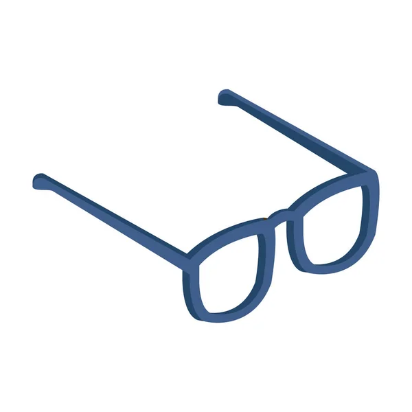 Ikona okularów na białym tle, kolorowy i płaski design — Wektor stockowy