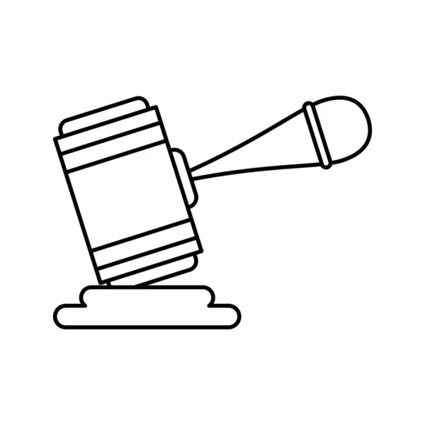 Justice hammer device isolated icon — Stock Vector