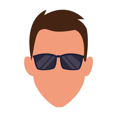 Güneş gözlüğü simgesi olan avatar adam